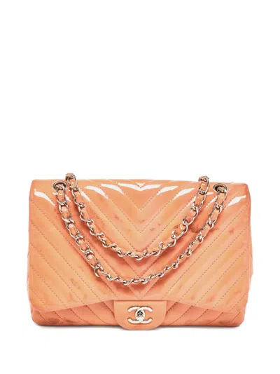Pre-owned Chanel Patent Leather Chevron Quilting Bag