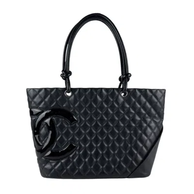 Pre-owned Chanel Patent Leather Leather Shoulder Bag Tote Bag () In Black