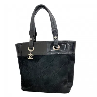 Pre-owned Chanel Patent Leather Leather Tote Bag () In Black