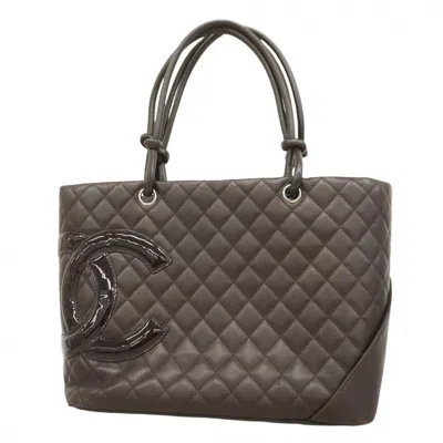 Pre-owned Chanel Patent Leather Leather Tote Bag () In Brown