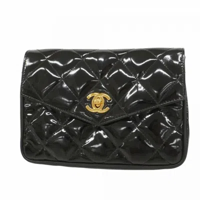 Pre-owned Chanel Patent Leather Pouch () In Black