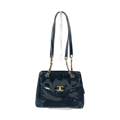 Pre-owned Chanel Patent Leather Shoulder Bag Tote Bag () In Black