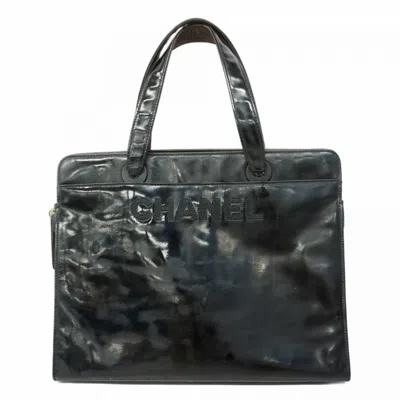 Pre-owned Chanel Patent Leather Tote Bag () In Black