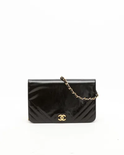 Pre-owned Chanel Patent Small Full Flap Bag