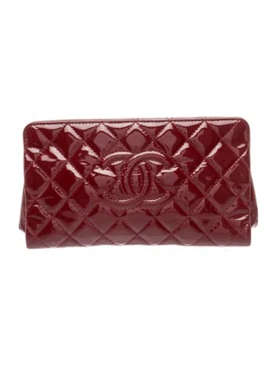 Pre-owned Chanel Patent Timeless Clutch In Red