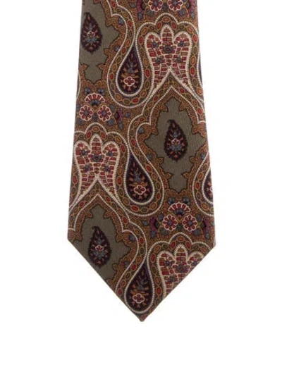 Pre-owned Chanel Pattern Silk Tie In Brown