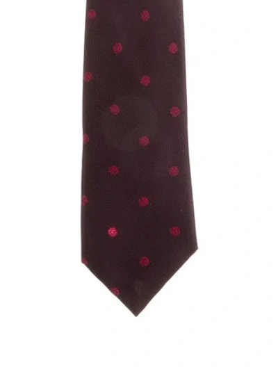 Pre-owned Chanel Patterned Silk Tie In Burgundy