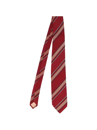 Pre-owned Chanel Patterned Silk Tie In Red