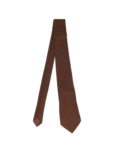 Pre-owned Chanel Patterned Silk Tie In Red