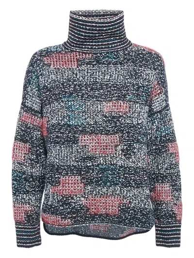 Pre-owned Chanel Patterned Turtleneck Sweater In Blue