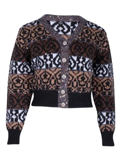 Pre-owned Chanel Patterned Wool Cardigan In Brown