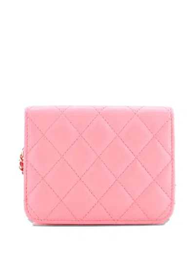 Pre-owned Chanel Pearl Crush Flap Clutch With Chain Quilted Lambskin Mini Crossbody Bag In Pink
