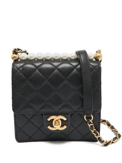 Pre-owned Chanel Pearl Flap Leather Cross Body Bag