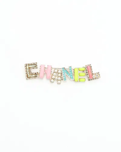 Pre-owned Chanel Pearl Rhinestone Brooch In Multi