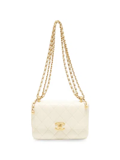 Pre-owned Chanel Perfect Fit Quilted Flap Mini Bag In White
