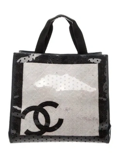 Pre-owned Chanel Perforated Sport Tote In White