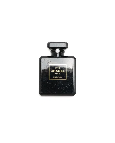 Pre-owned Chanel Perfume Bottle Brooch In Black