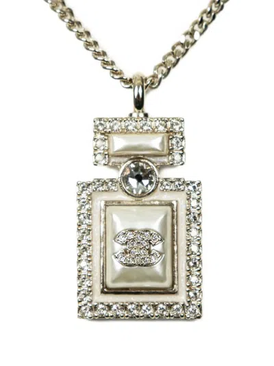 Pre-owned Chanel Perfume Bottle Charm Necklace In Gold