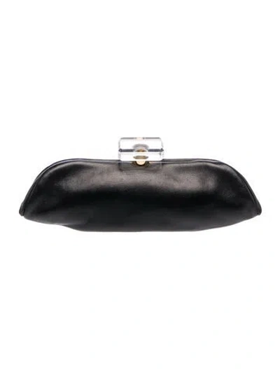 Pre-owned Chanel Perfume Bottle Top Clutch In Black