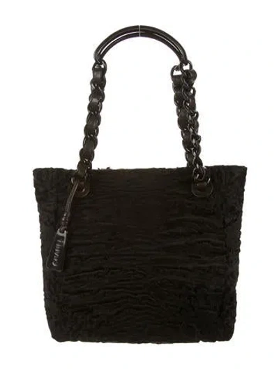 Pre-owned Chanel Persian Lamb Tote In Black