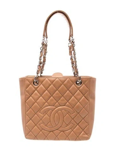Pre-owned Chanel Petit Shopping Tote In Brown