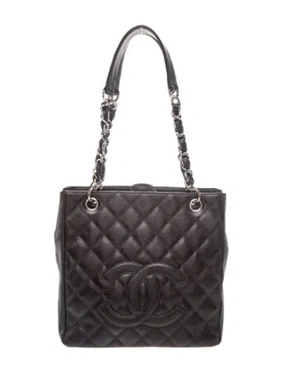 Pre-owned Chanel Petit Shopping Tote In Brown