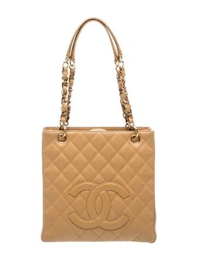 Pre-owned Chanel Petit Shopping Tote In Neutrals