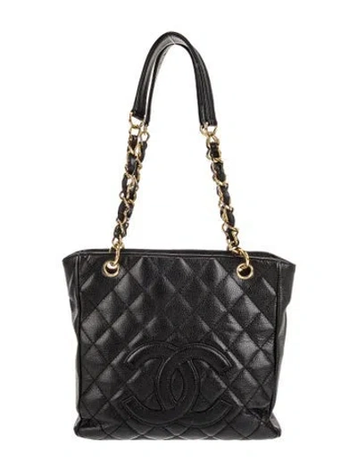 Pre-owned Chanel Petit Timeless Shopping Tote In Black