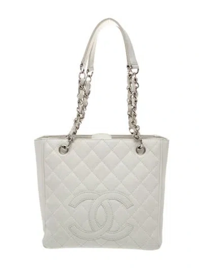 Pre-owned Chanel Petite Shopping Tote In White