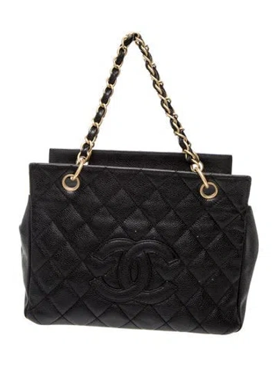 Pre-owned Chanel Petite Timeless Tote In Black