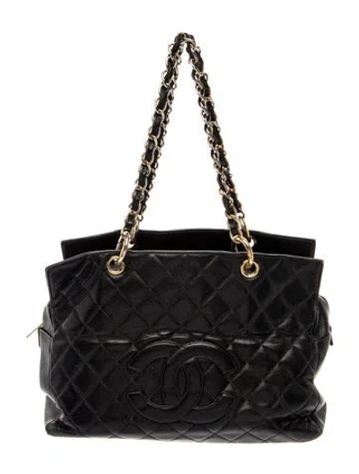 Pre-owned Chanel Petite Timeless Tote In Black