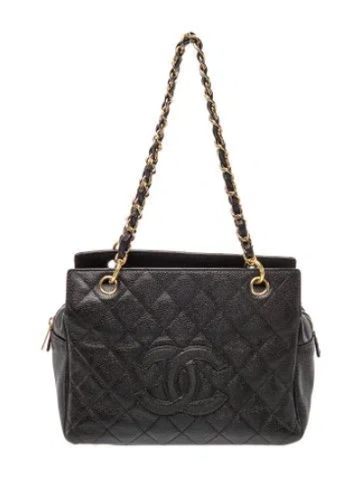 Pre-owned Chanel Petite Timeless Tote In Black