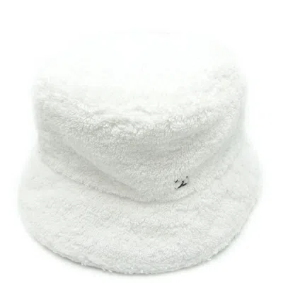 Pre-owned Chanel Pile Fabric Cotton Bucket Hat () In White