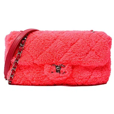 Pre-owned Chanel Pile Fabric Shoulder Bag () In Pink