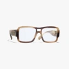 Chanel Pilot Blue Light Glasses In Striped Brown 