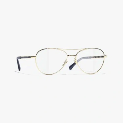 Chanel Pilot Eyeglasses In Gold