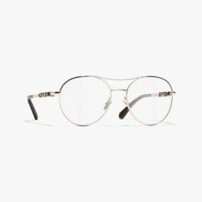 Chanel Pilot Eyeglasses In Gold