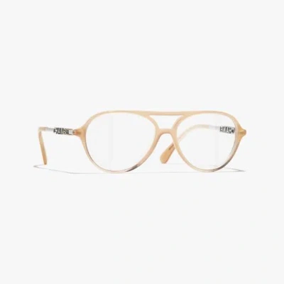 Chanel Pilot Eyeglasses In Beige