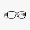 Chanel Pilot Eyeglasses In Black 