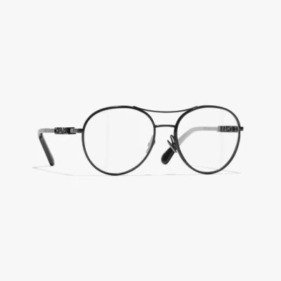 Chanel Pilot Eyeglasses In Black