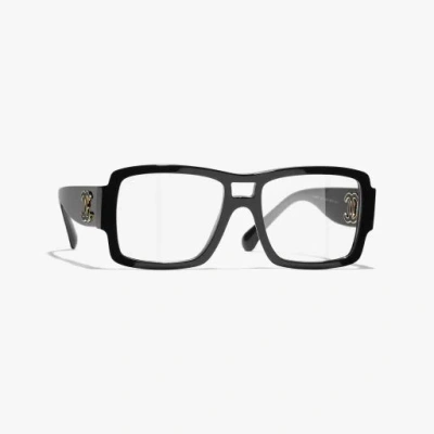 Chanel Pilot Eyeglasses In Black