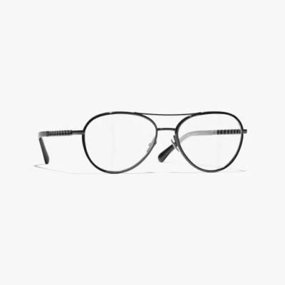 Chanel Pilot Eyeglasses In Black
