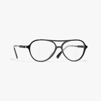 Chanel Pilot Eyeglasses In Black