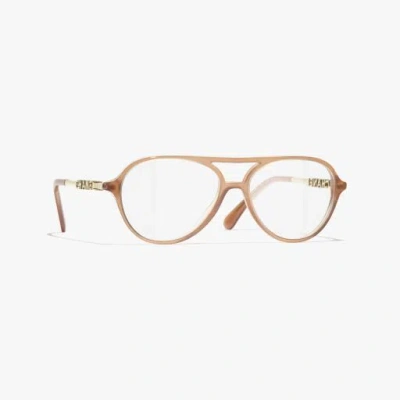 Chanel Pilot Eyeglasses In Caramel