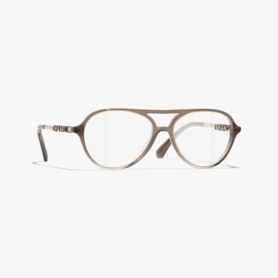 Chanel Pilot Eyeglasses In Light Brown