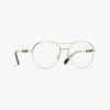 Chanel Pilot Eyeglasses In Light Gold 