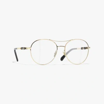 Chanel Pilot Eyeglasses In Gold