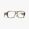 Chanel Pilot Eyeglasses In Striped Taupe 