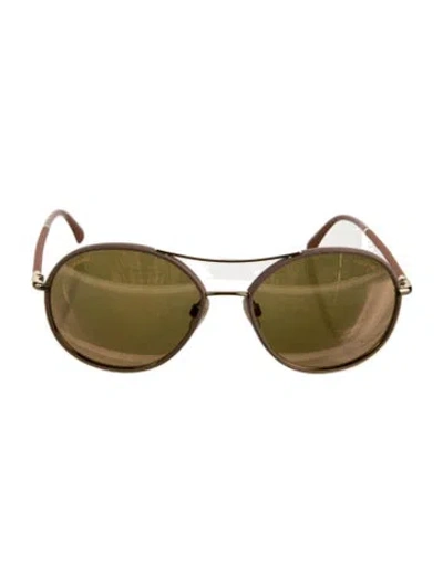 Pre-owned Chanel Pilot Interlocking Cc Logo Sunglasses In Pink