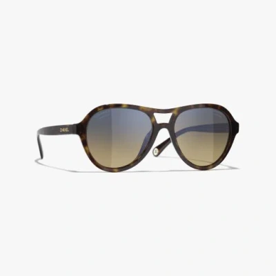 Chanel Pilot Sunglasses In Brown